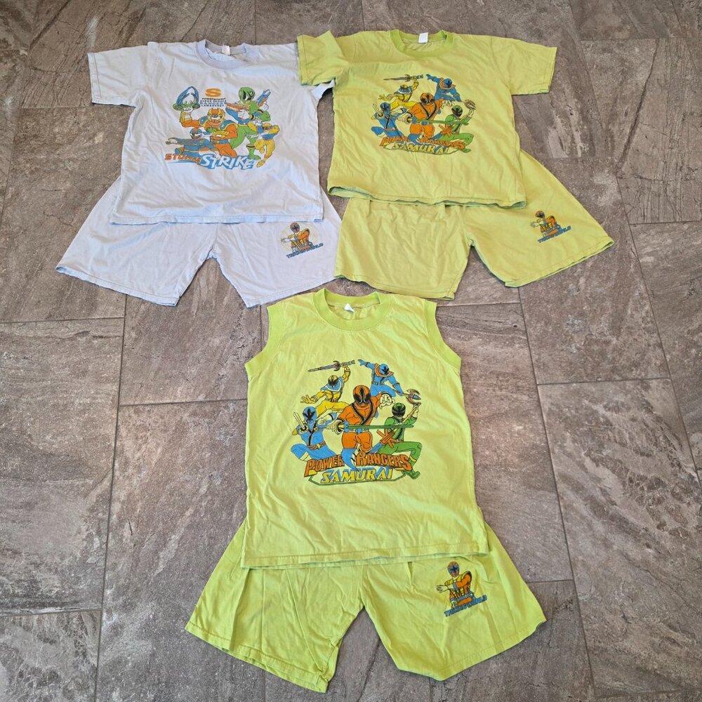 Vintage Mighty Mophin Power Rangers Youth Small 4T three sets T-Shirt shorts